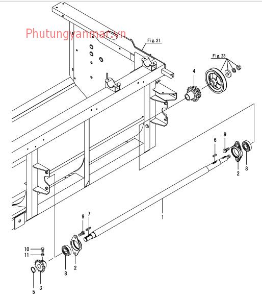 Trục truyền động hàm cắt